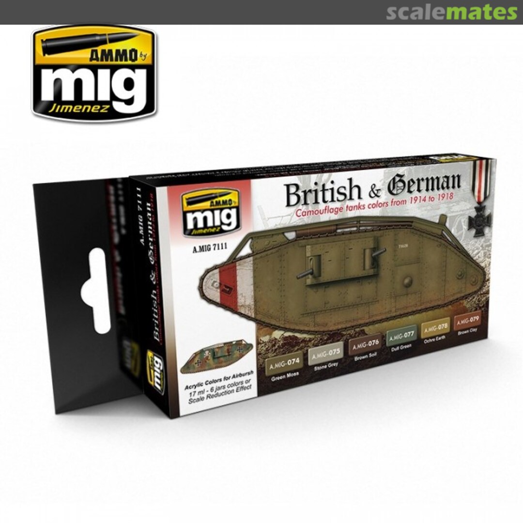 Boxart British & German Camouflage tanks colors from 1914 to 1918  Ammo by Mig Jimenez