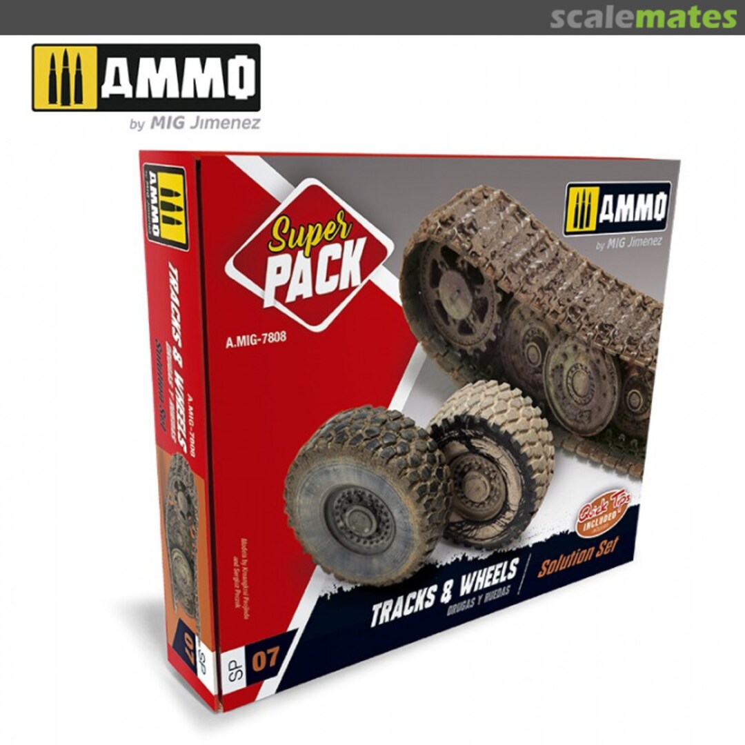 Boxart Super Pack Tracks & Wheels SP07 A.MIG-7808 Ammo by Mig Jimenez