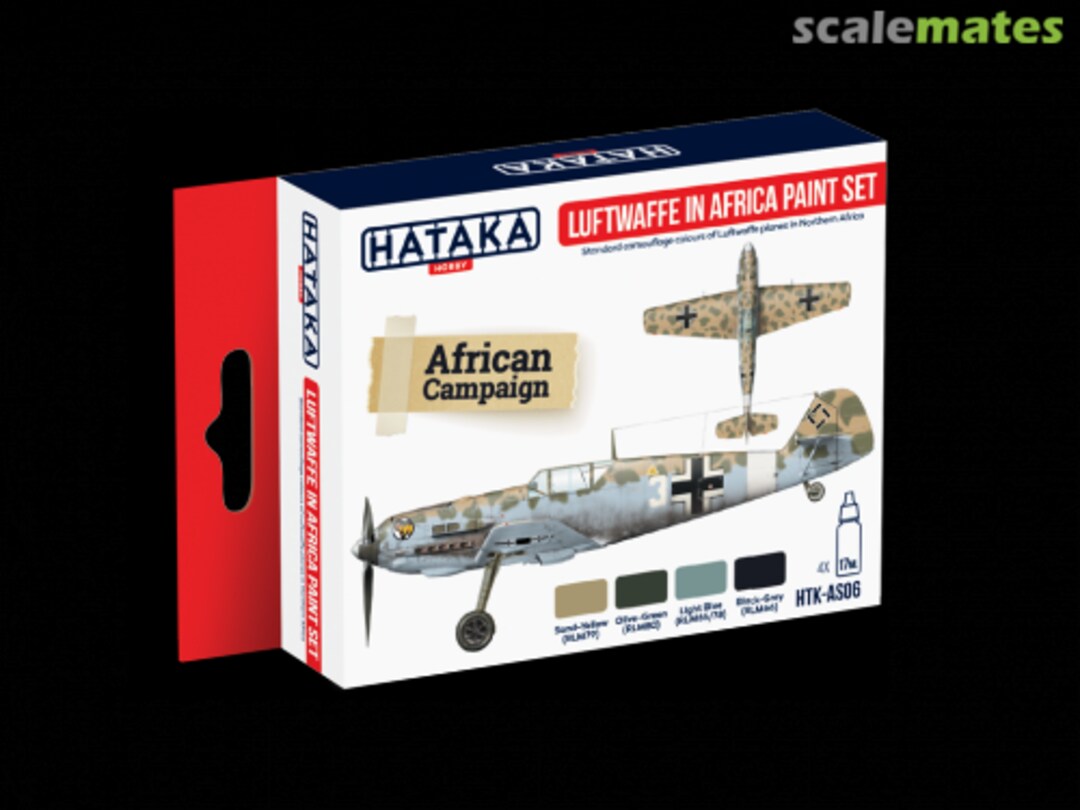 Boxart Luftwaffe in Africa Paint Set HTK-AS06 Hataka Hobby Red Line