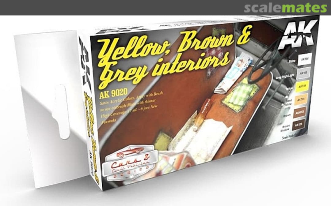 Boxart Yellow, Brown & Grey Interiors AK 9020 AK Interactive