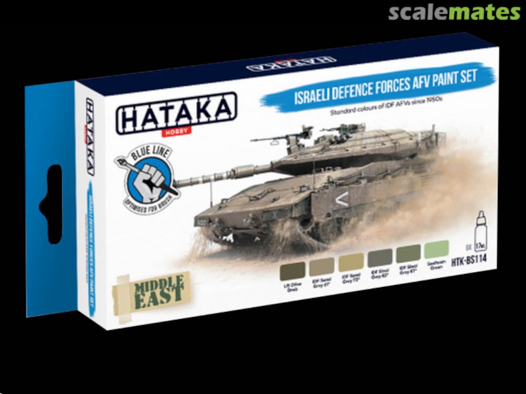 Boxart Israeli Defence Forces AFV paint set  Hataka Hobby Orange Line