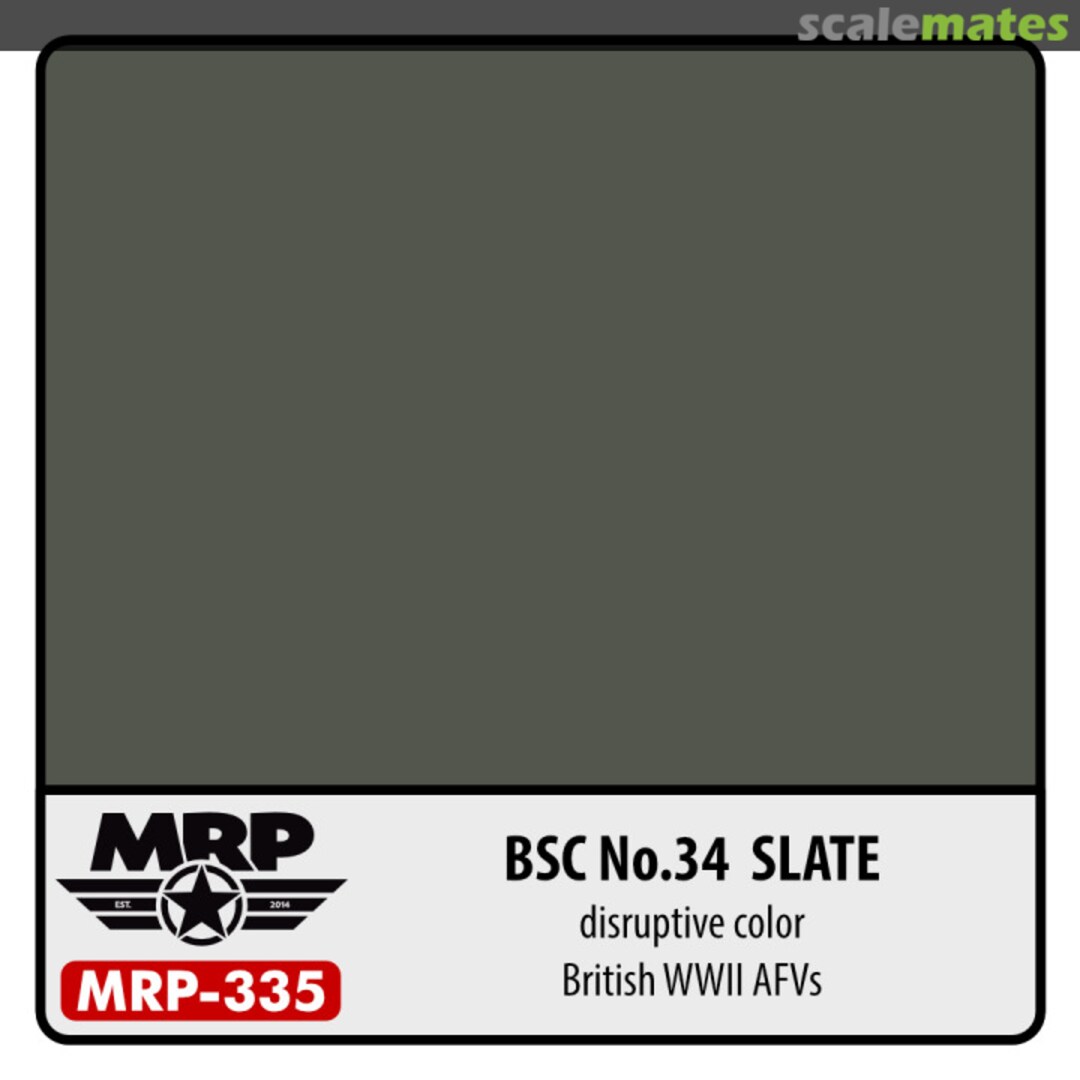 Boxart BSC No.34 Slate (British WW2 AFV) (Disruptive Colour) MR.Paint Boxart BSC No.34 Slate (British WW2 AFV) (Disruptive Colour) MR.Paint