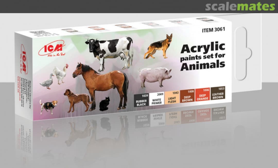 Boxart Acrylic paints set for Animals  ICM