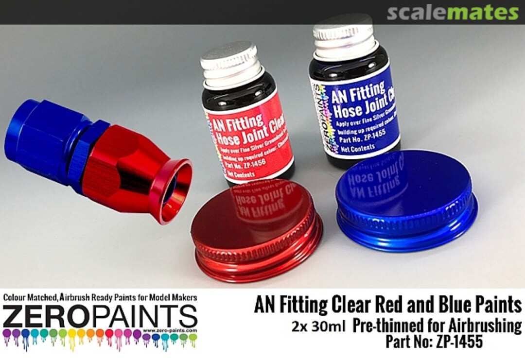 Boxart AN Fitting (Hose Joints/Ends) Clear Red and Blue  Zero Paints
