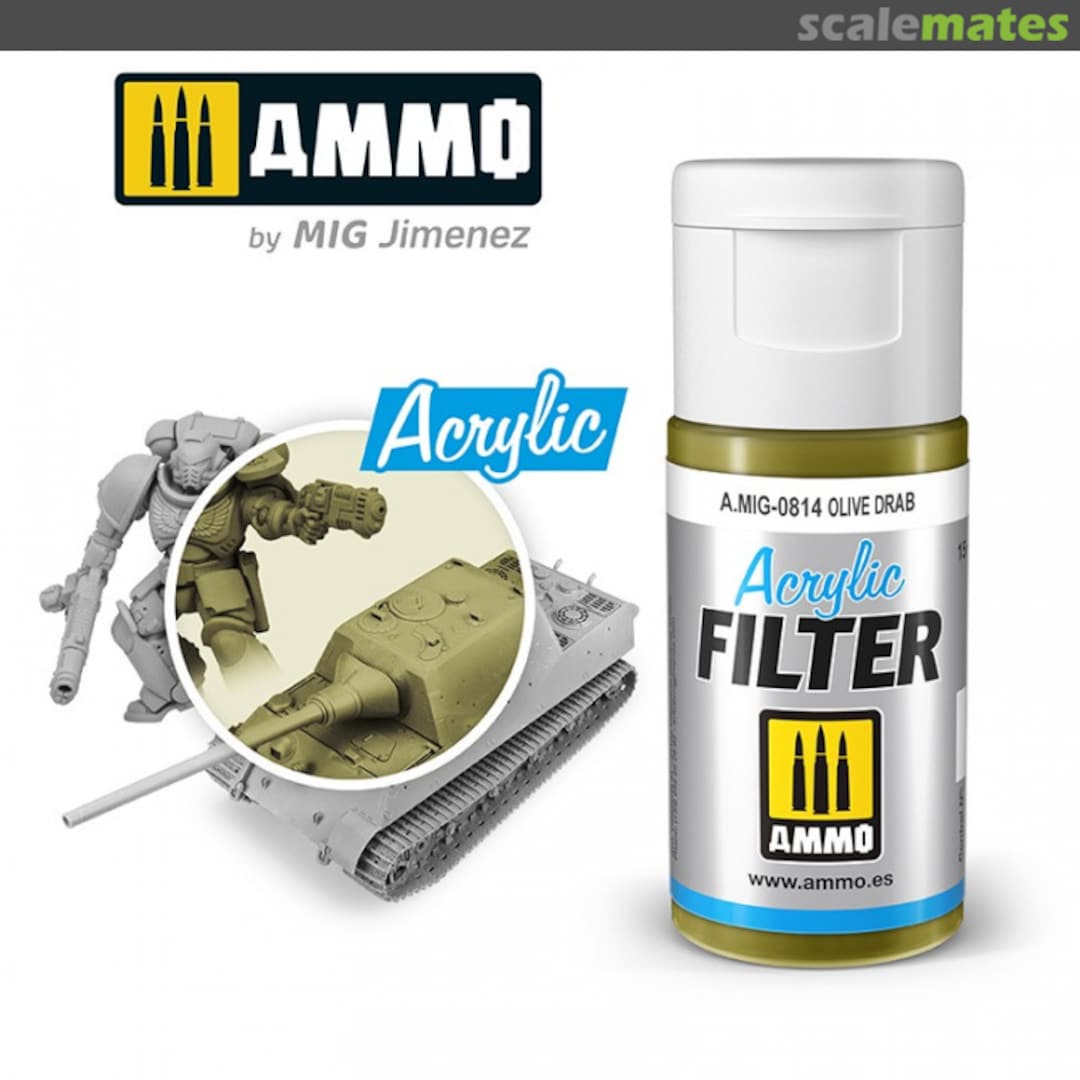 Boxart ACRYLIC FILTER Olive Drab  Ammo by Mig Jimenez