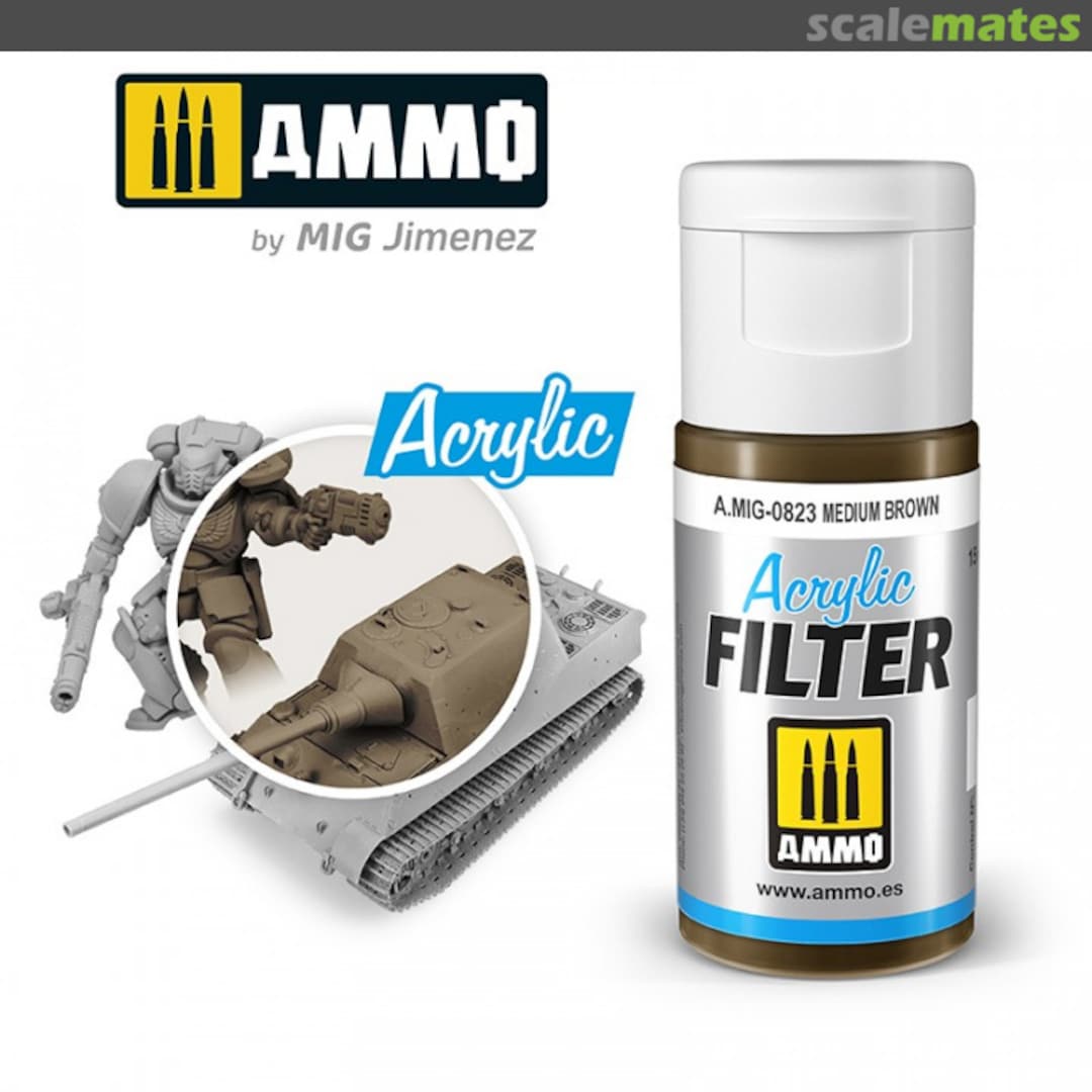 Boxart ACRYLIC FILTER Medium Brown  Ammo by Mig Jimenez