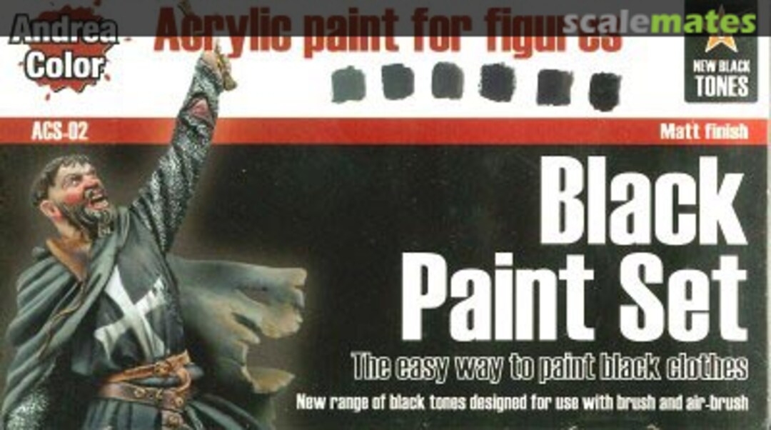 Boxart Black Paint Set (6x17ml) ACS-002 Andrea Color