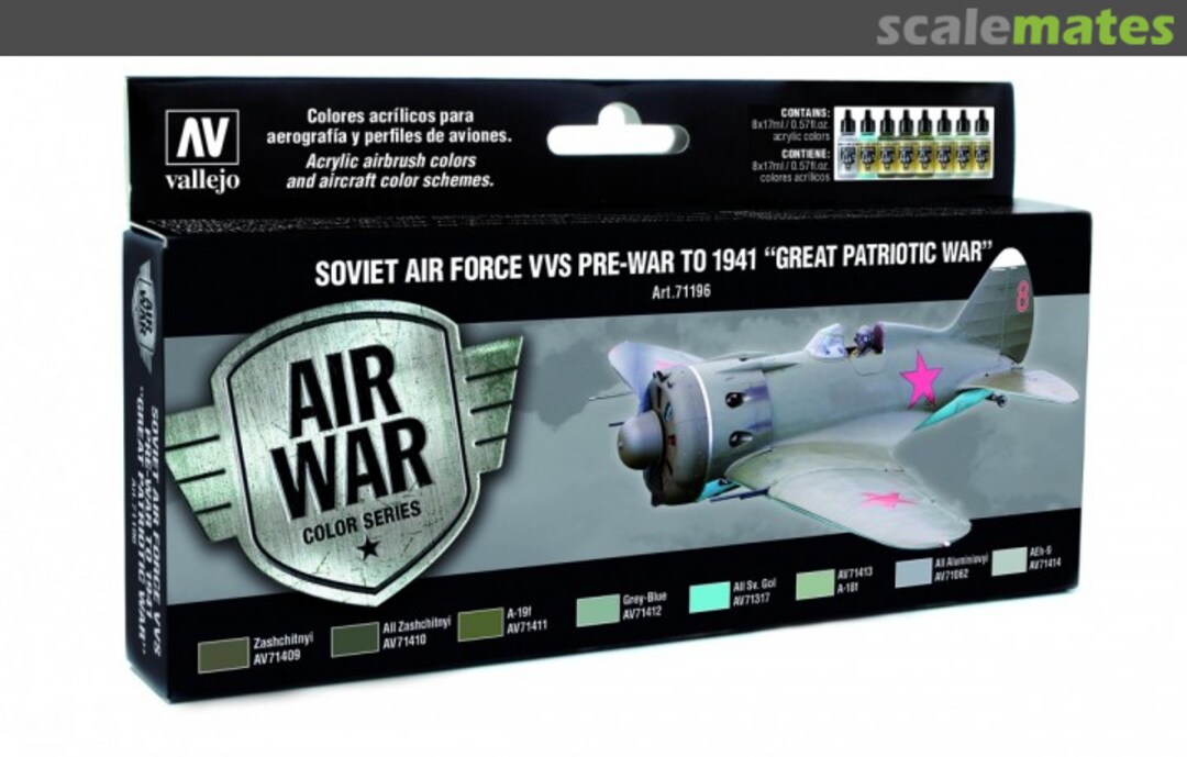 Boxart Soviet Air Force VVS Pre-War to 1941 "Great Patriotic War" 71.196 Vallejo Model Air