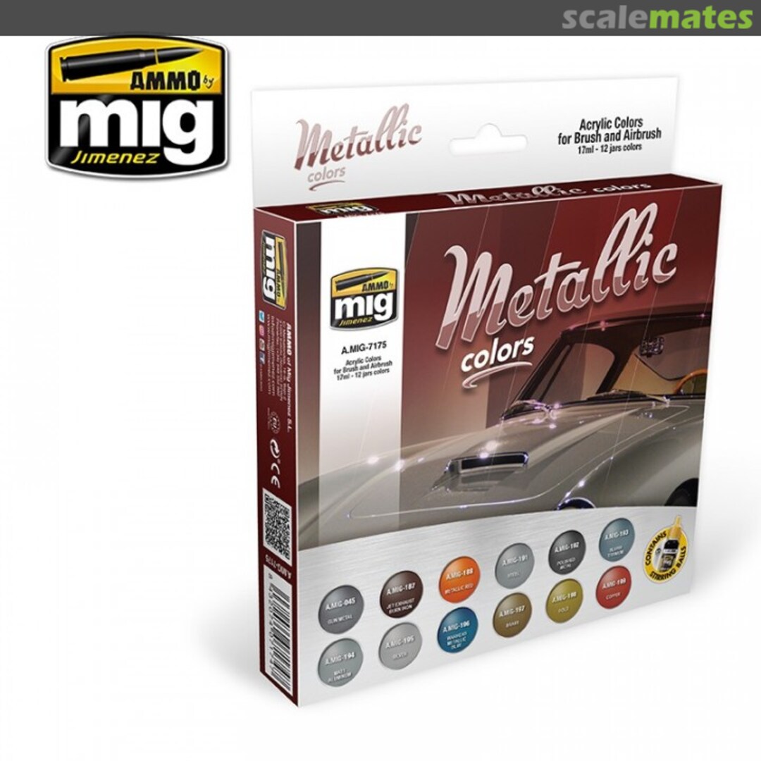 Boxart Metal Acrylic Color - Metallic Colors Set  Ammo by Mig Jimenez