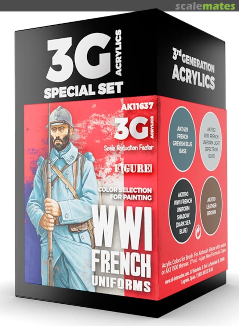 Boxart WWI French Uniform Colors  AK 3rd Generation - Figure