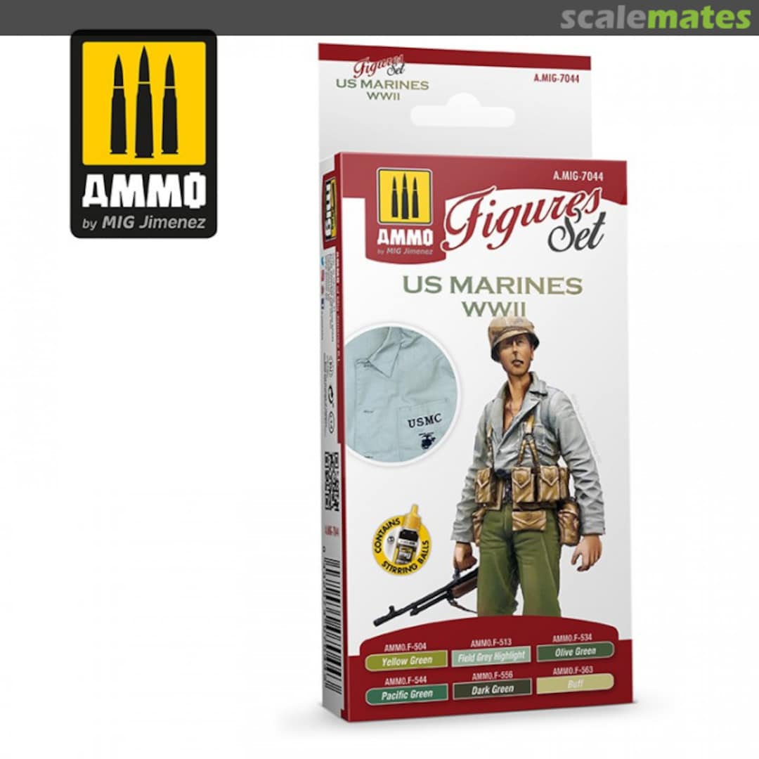 Boxart US Marines WWII Set A.MIG-7044 Ammo by Mig Jimenez