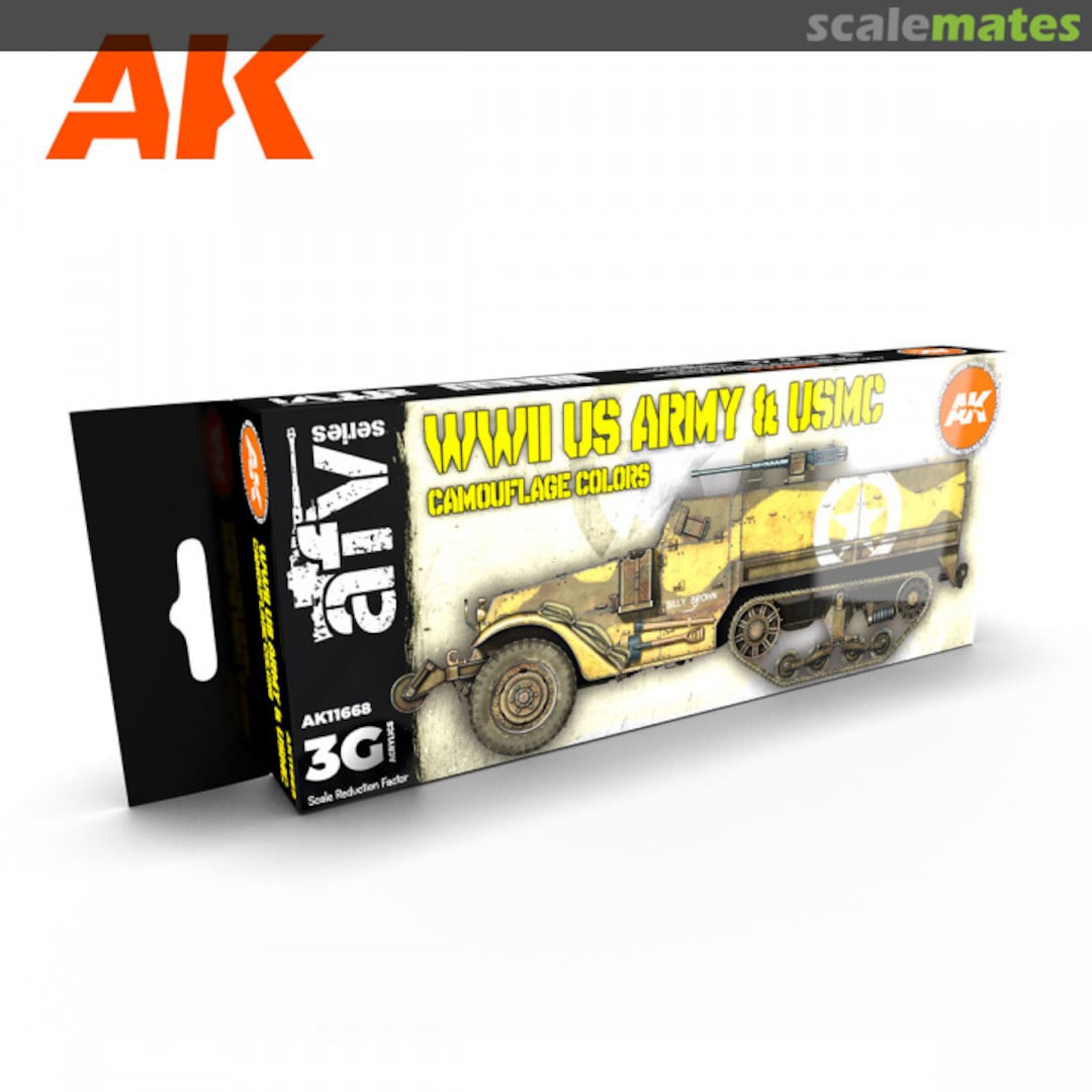 Boxart WWII US Army and USMC Camouflage Colors AK 11668 AK 3rd Generation - AFV