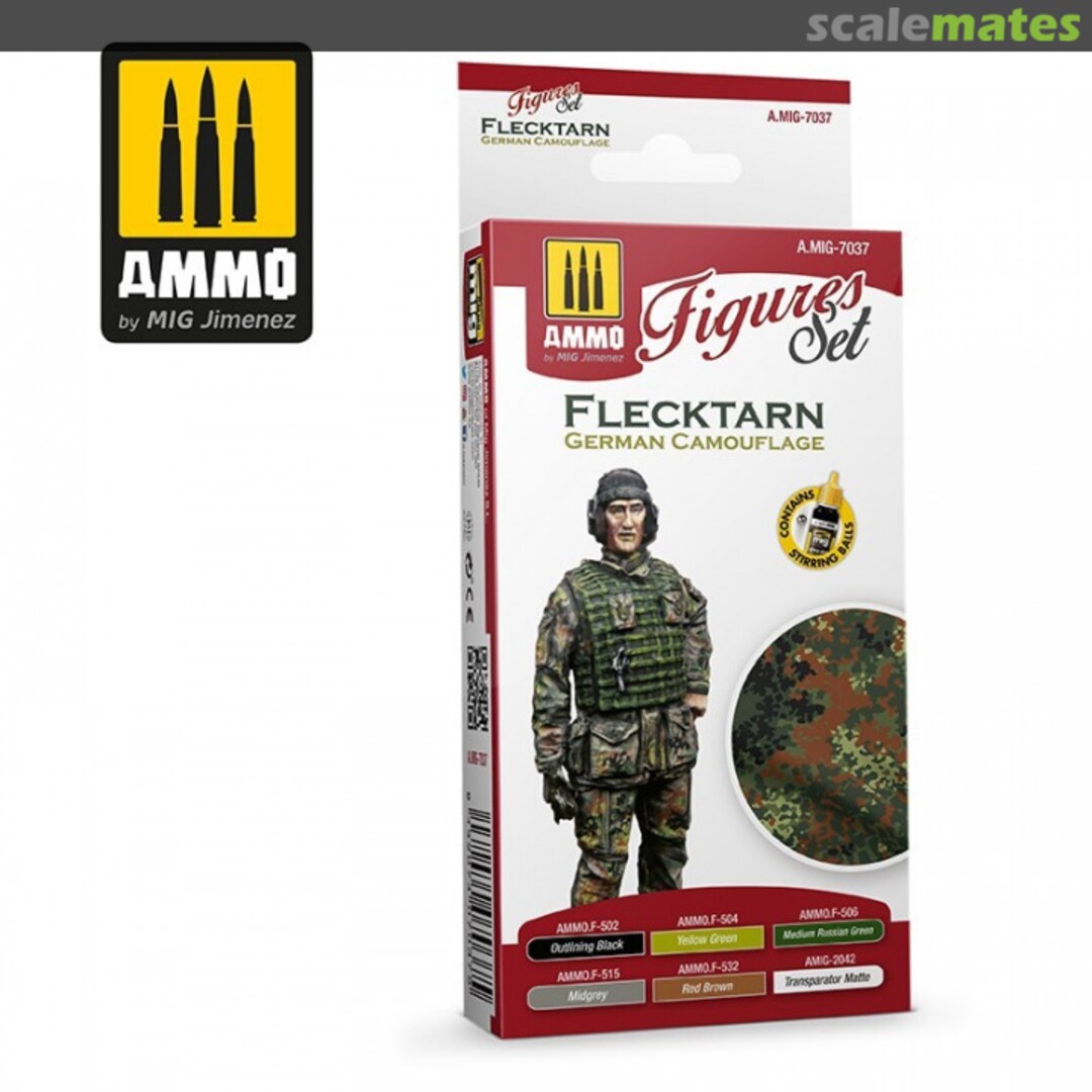 Boxart Flecktarn German Camouflage Set A.MIG-7037 Ammo by Mig Jimenez