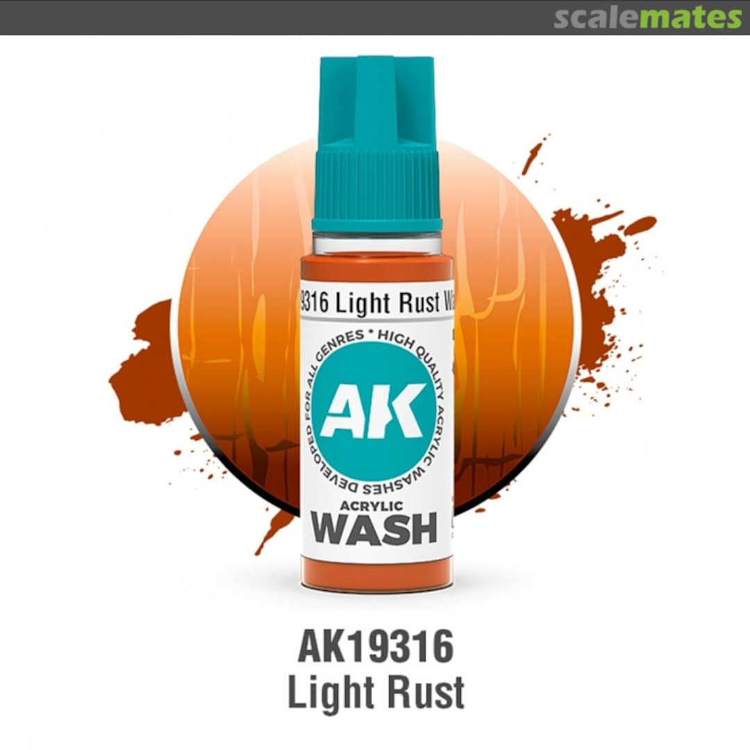 Boxart Light Rust Acrylic Wash  AK Interactive