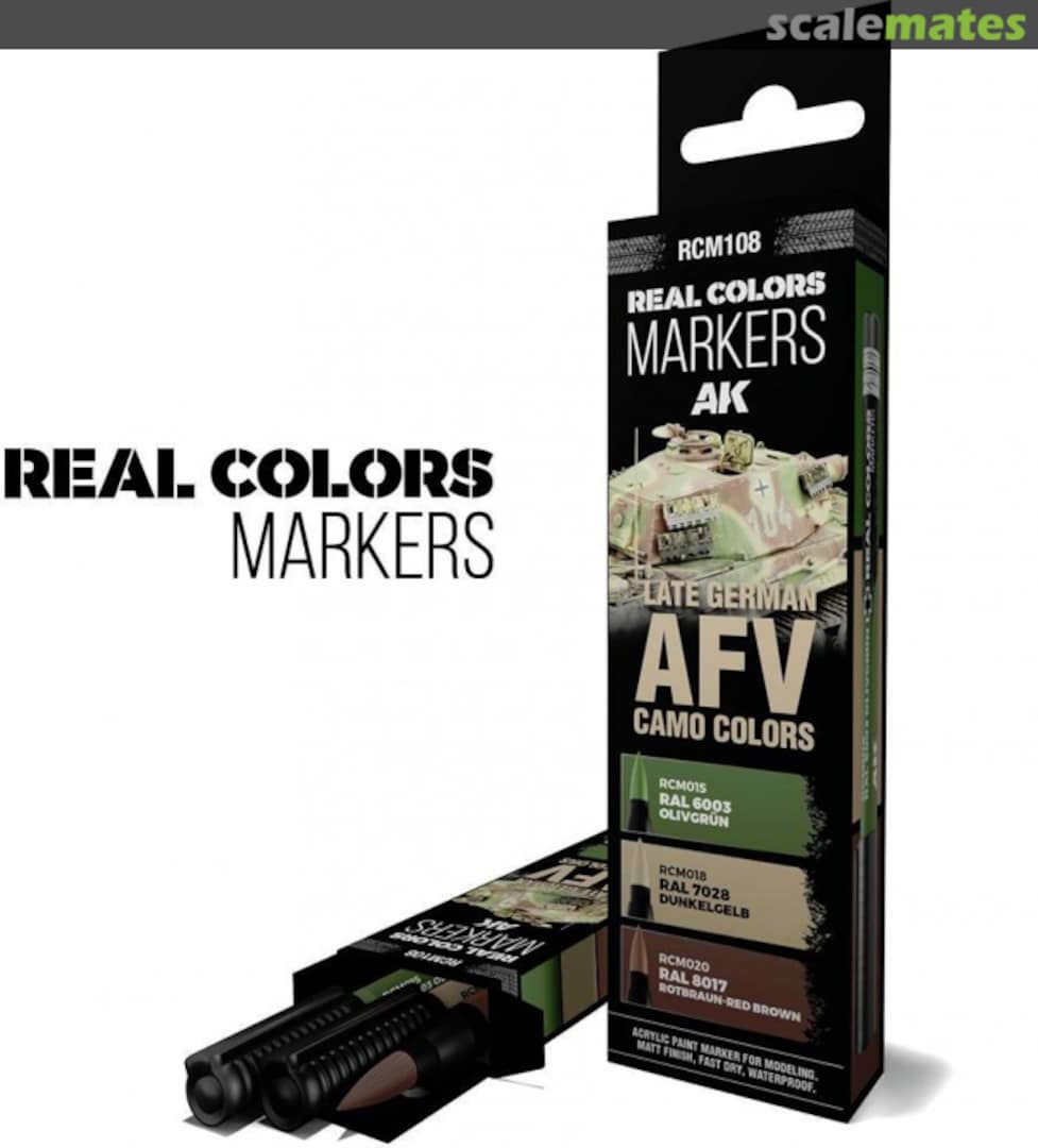 Boxart Late German AFV Camo Colors RCM108 AK Real Colors