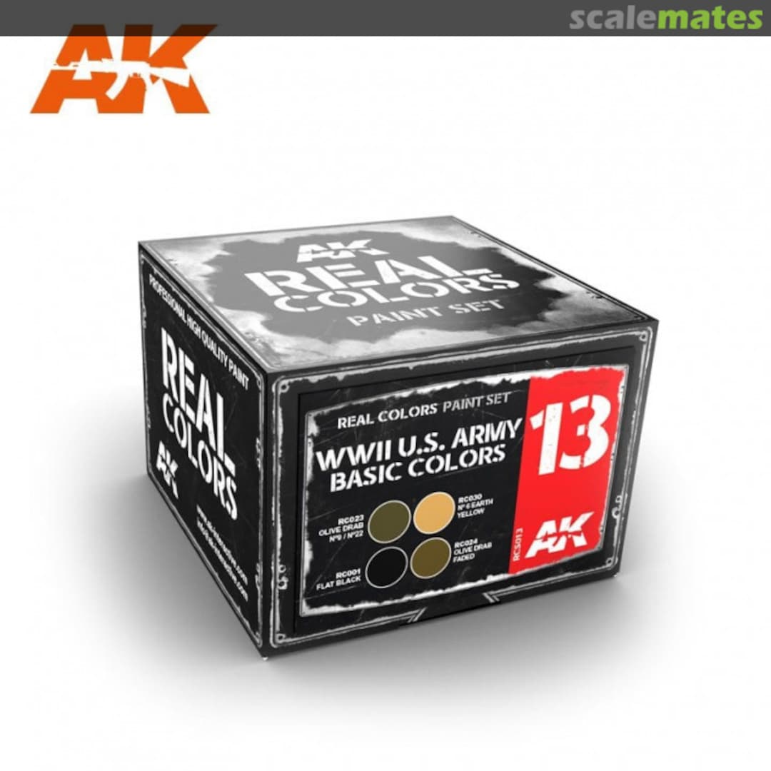 Boxart WWII U.S. Army Basic Colors RCS013 AK Real Colors
