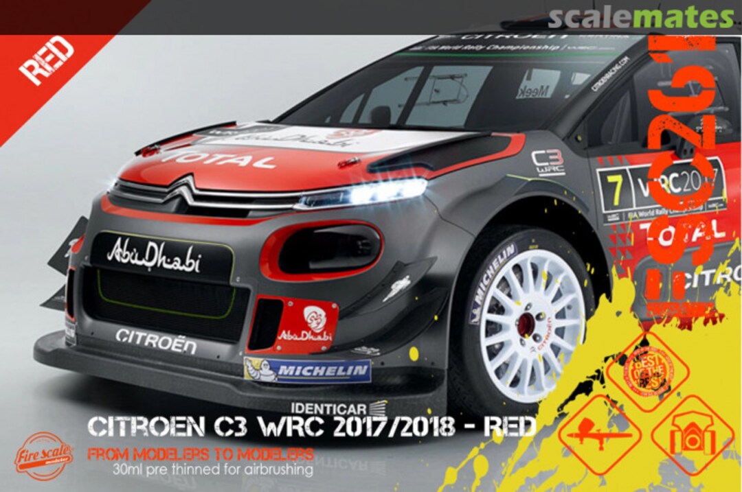 Boxart Citroen C3 WRC 2017/2018 - Red  Fire Scale Colors