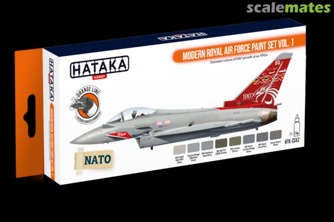 Boxart Modern Royal Air Force Paint set vol. 1 HTK-CS52 Hataka Hobby Orange Line Boxart Modern Royal Air Force Paint set vol. 1 HTK-CS52 Hataka Hobby Orange Line