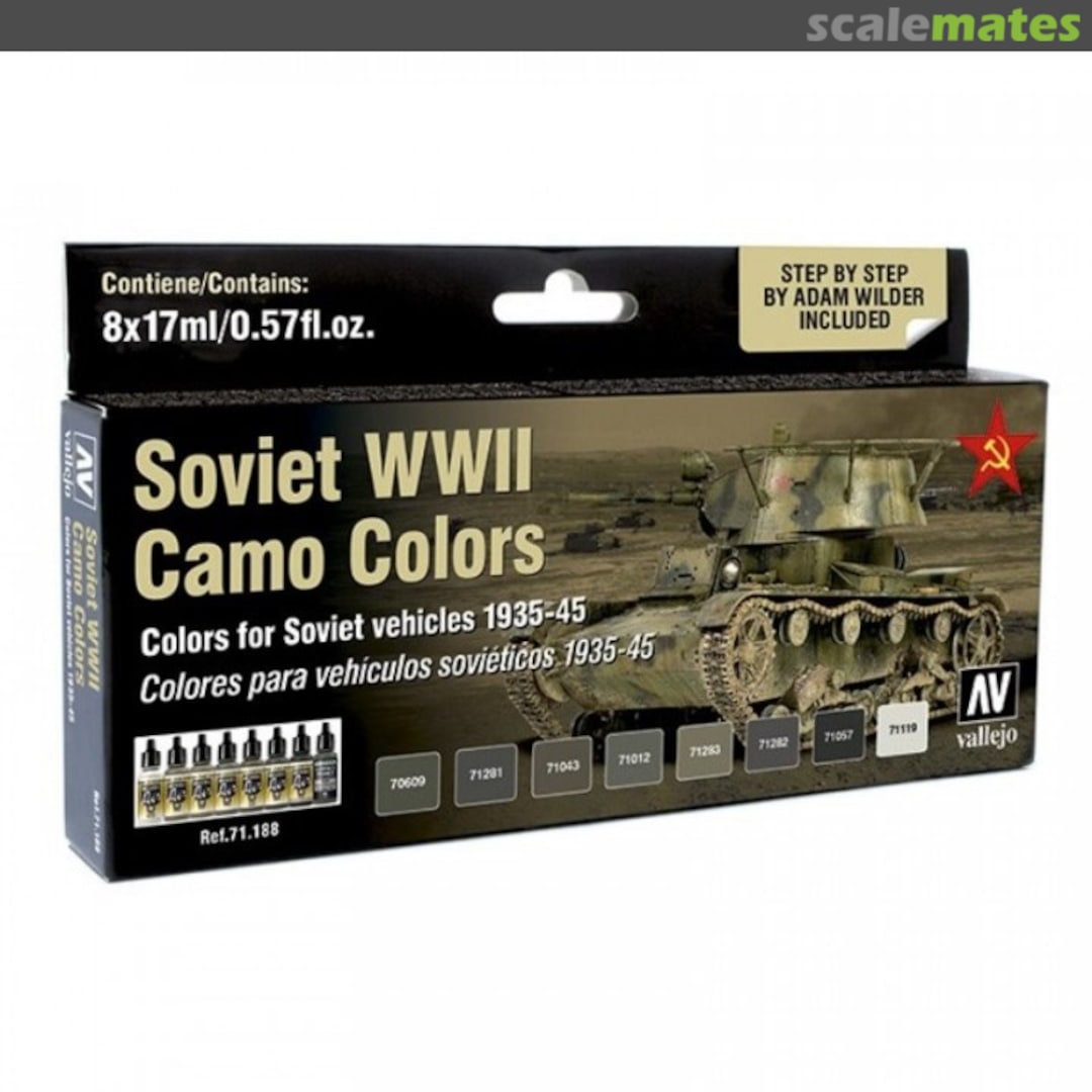 Boxart Soviet WWII Camo Colors 71.188 Vallejo Model Air Boxart Soviet WWII Camo Colors 71.188 Vallejo Model Air
