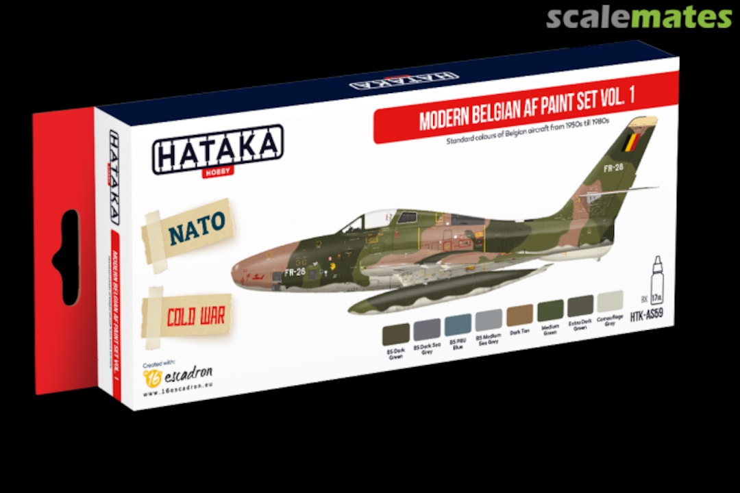 Boxart Modern Belgian AF paint set vol. 1 HTK-AS59 Hataka Hobby Red Line