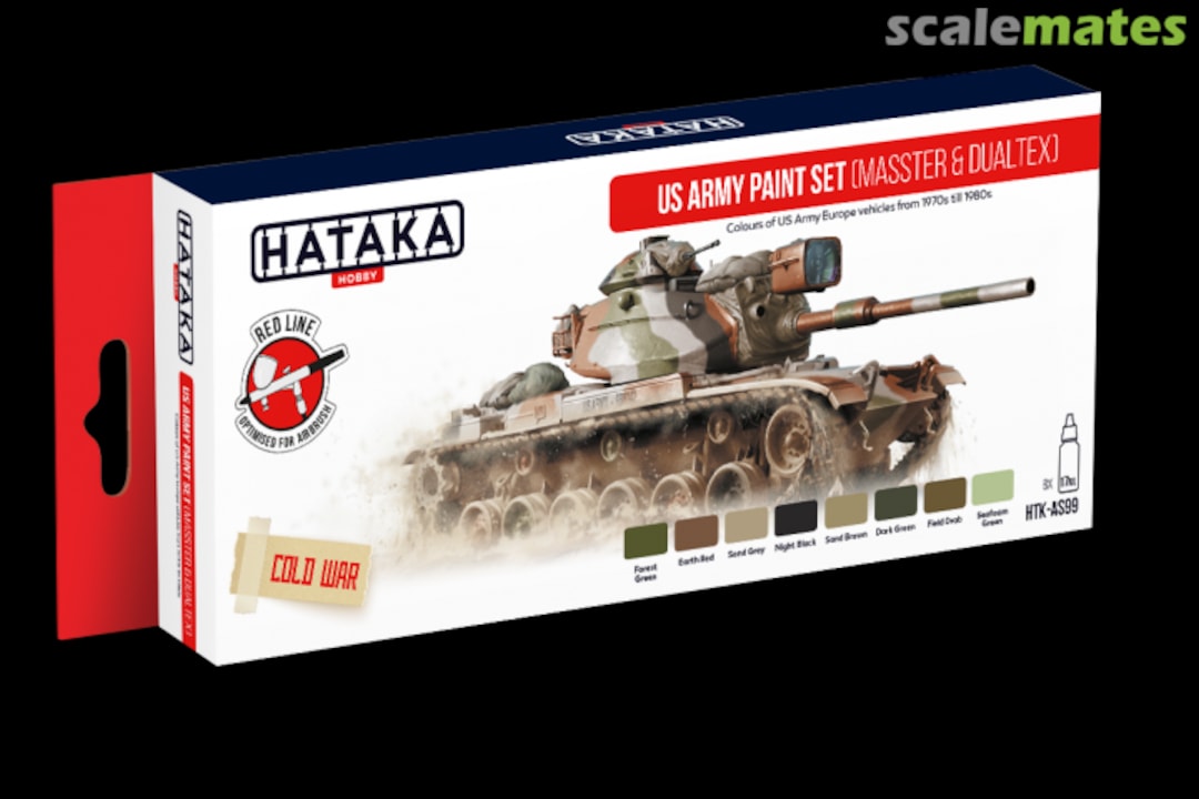 Boxart US Army paint set (MASSTER & DUALTEX) HTK-AS99 Hataka Hobby Red Line