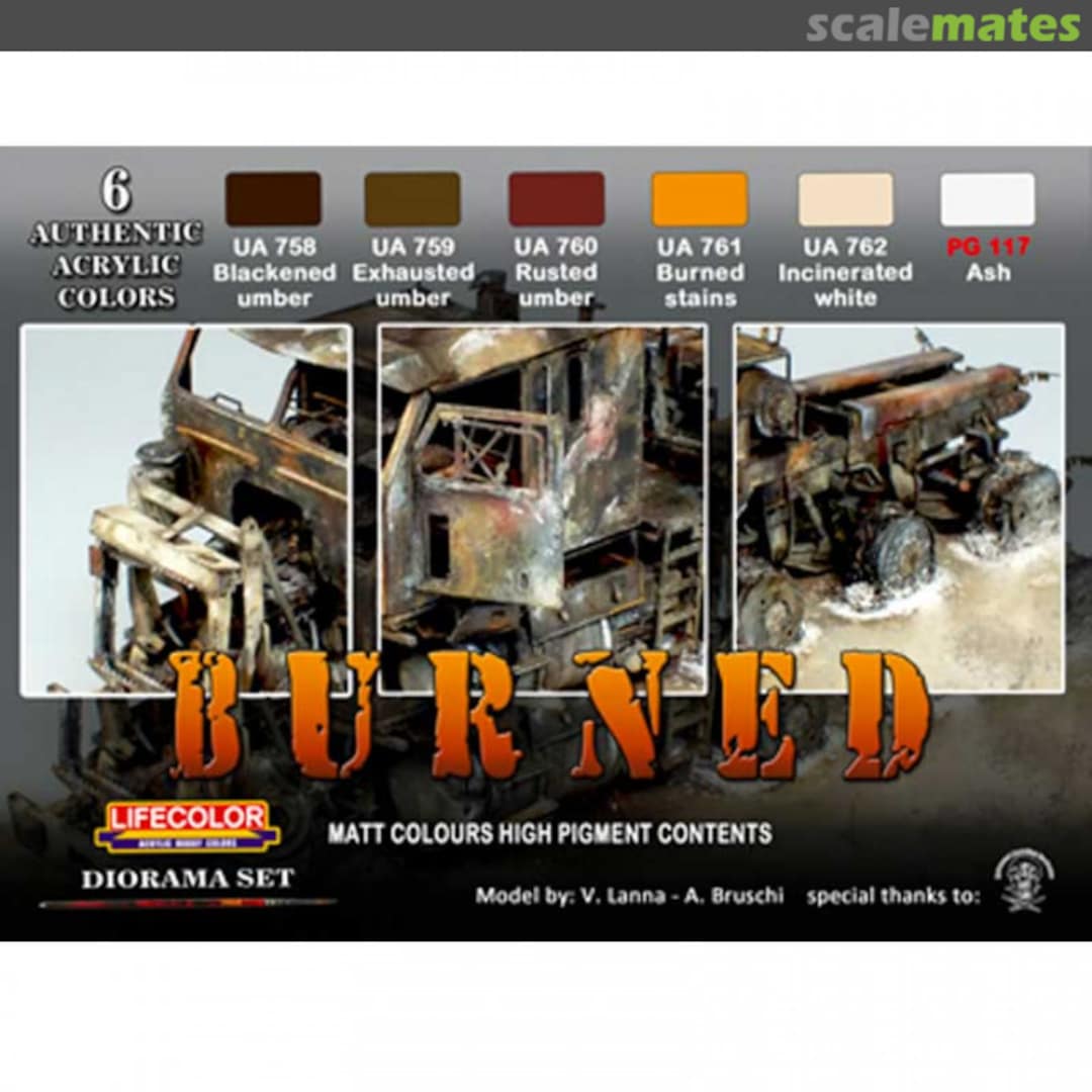 Boxart Burned Acrylic Colour Set  Lifecolor