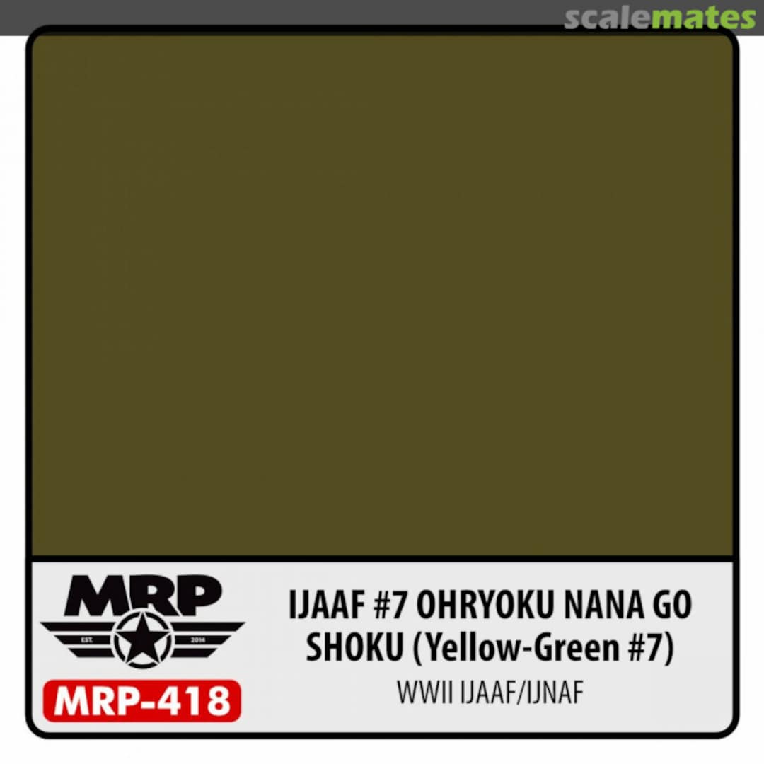 Boxart IJAAF #7 Ohryoku Nana Go Shoku (Yellow Green #7) (WWII) MR.Paint Boxart IJAAF #7 Ohryoku Nana Go Shoku (Yellow Green #7) (WWII) MR.Paint