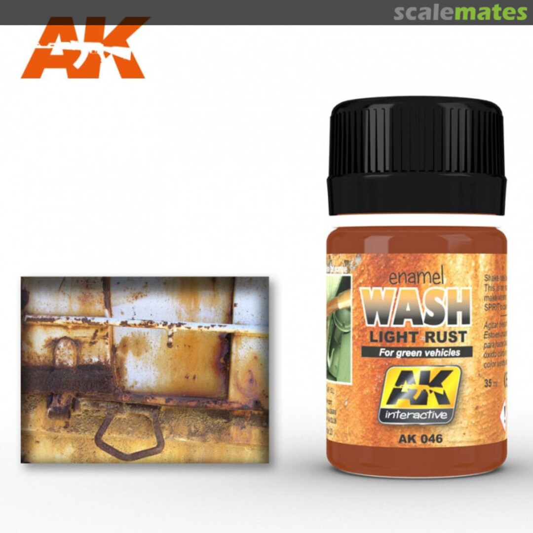 Boxart Light Rust Wash for Green Vehicles AK 046 AK Interactive Boxart Light Rust Wash for Green Vehicles AK 046 AK Interactive