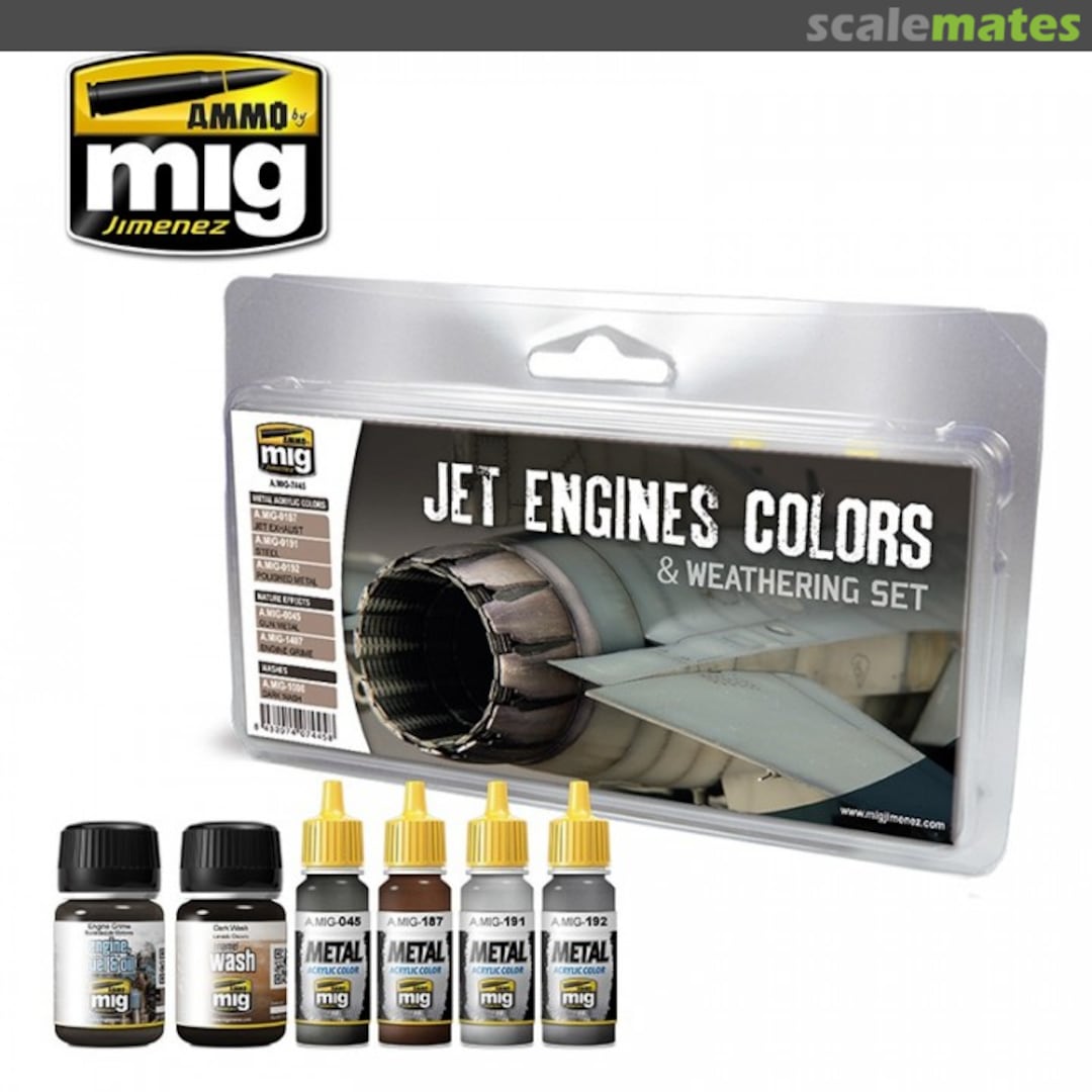 Boxart Jet Engines Colors & Weathering Set Ammo by Mig Jimenez Boxart Jet Engines Colors & Weathering Set Ammo by Mig Jimenez