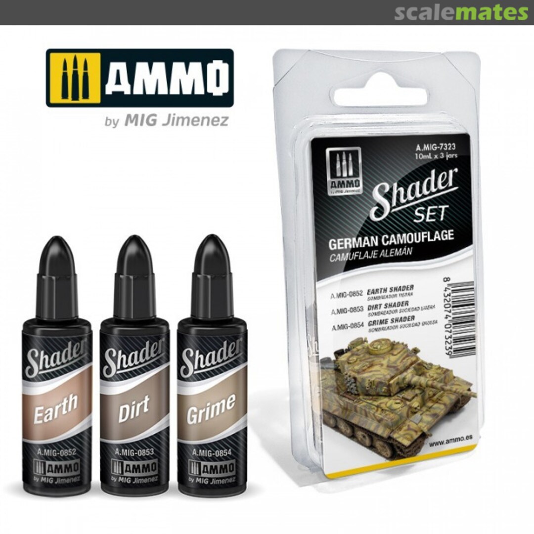 Boxart SHADER Set German Camouflage A.MIG-7323 Ammo by Mig Jimenez