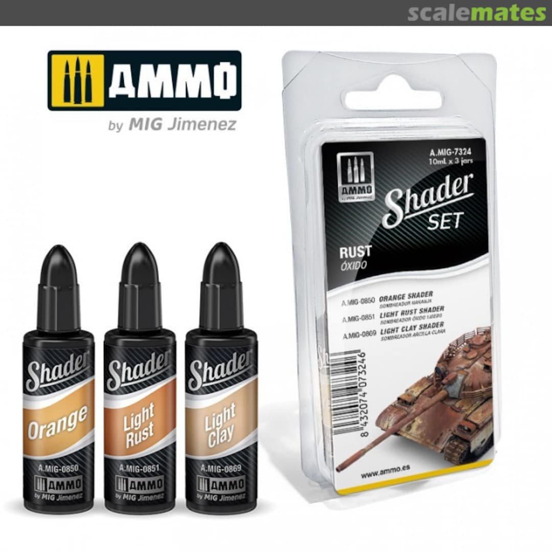 Boxart SHADER Set Rust A.MIG-7324 Ammo by Mig Jimenez