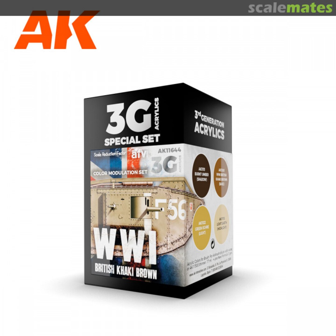 Boxart WWI British Colors Modulation Set   AK 3rd Generation - AFV