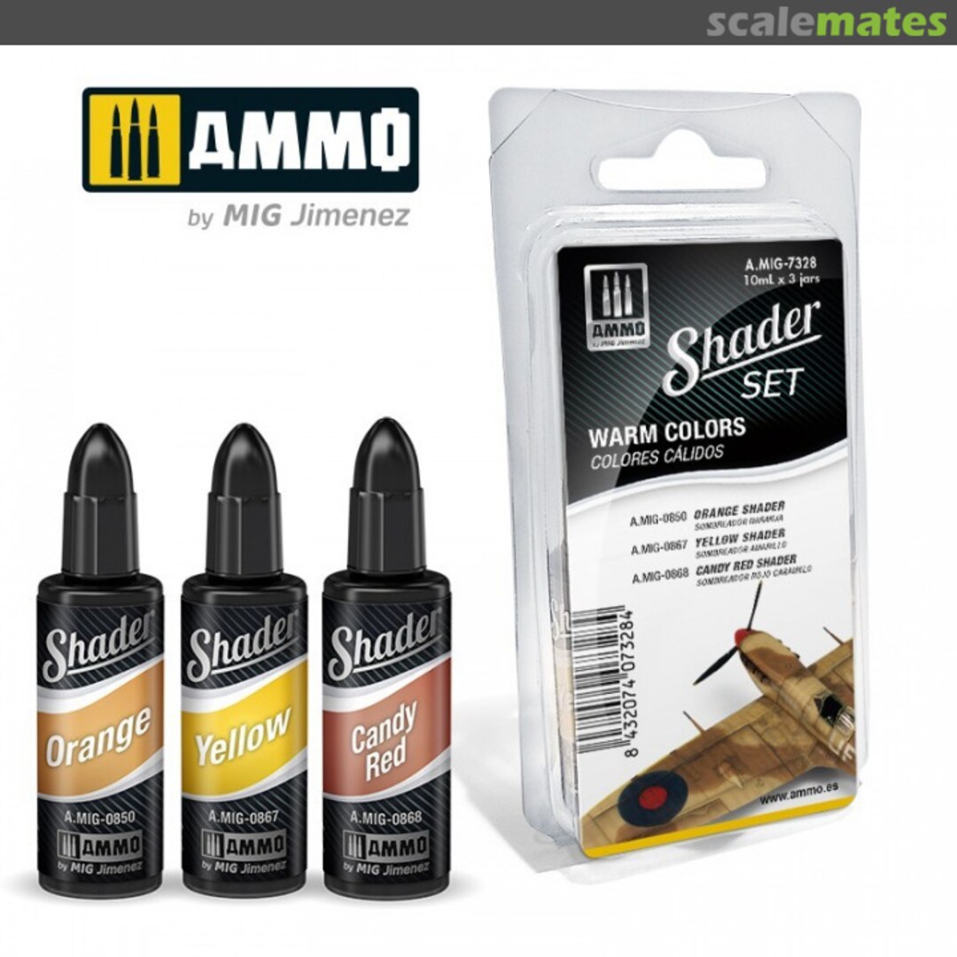 Boxart SHADER Set Warm Colors A.MIG-7328 Ammo by Mig Jimenez