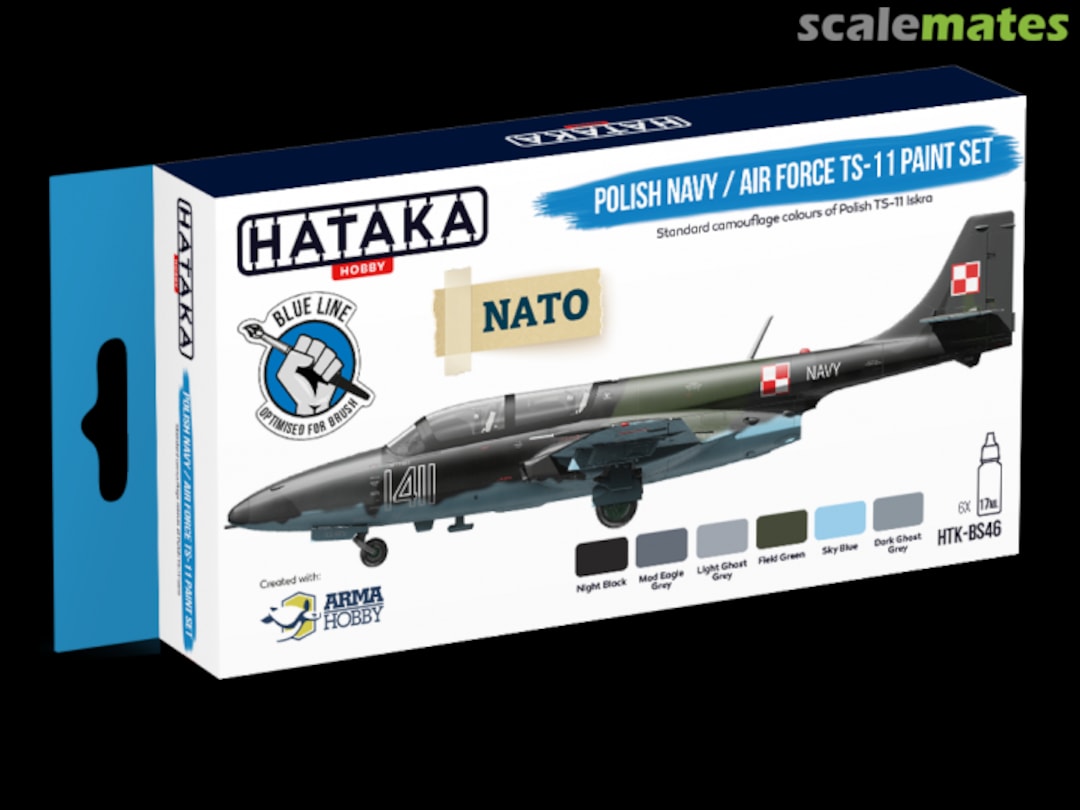 Boxart Polish Navy / Air Force TS-11 paint set HTK-BS46 Hataka Hobby Blue Line Boxart Polish Navy / Air Force TS-11 paint set HTK-BS46 Hataka Hobby Blue Line