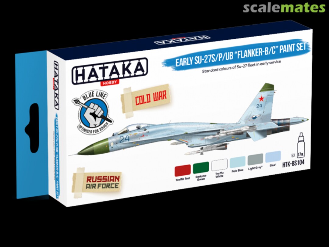 Boxart Early Su-27S/P/UB „Flanker-B/C” paint set HTK-BS104 Hataka Hobby Blue Line