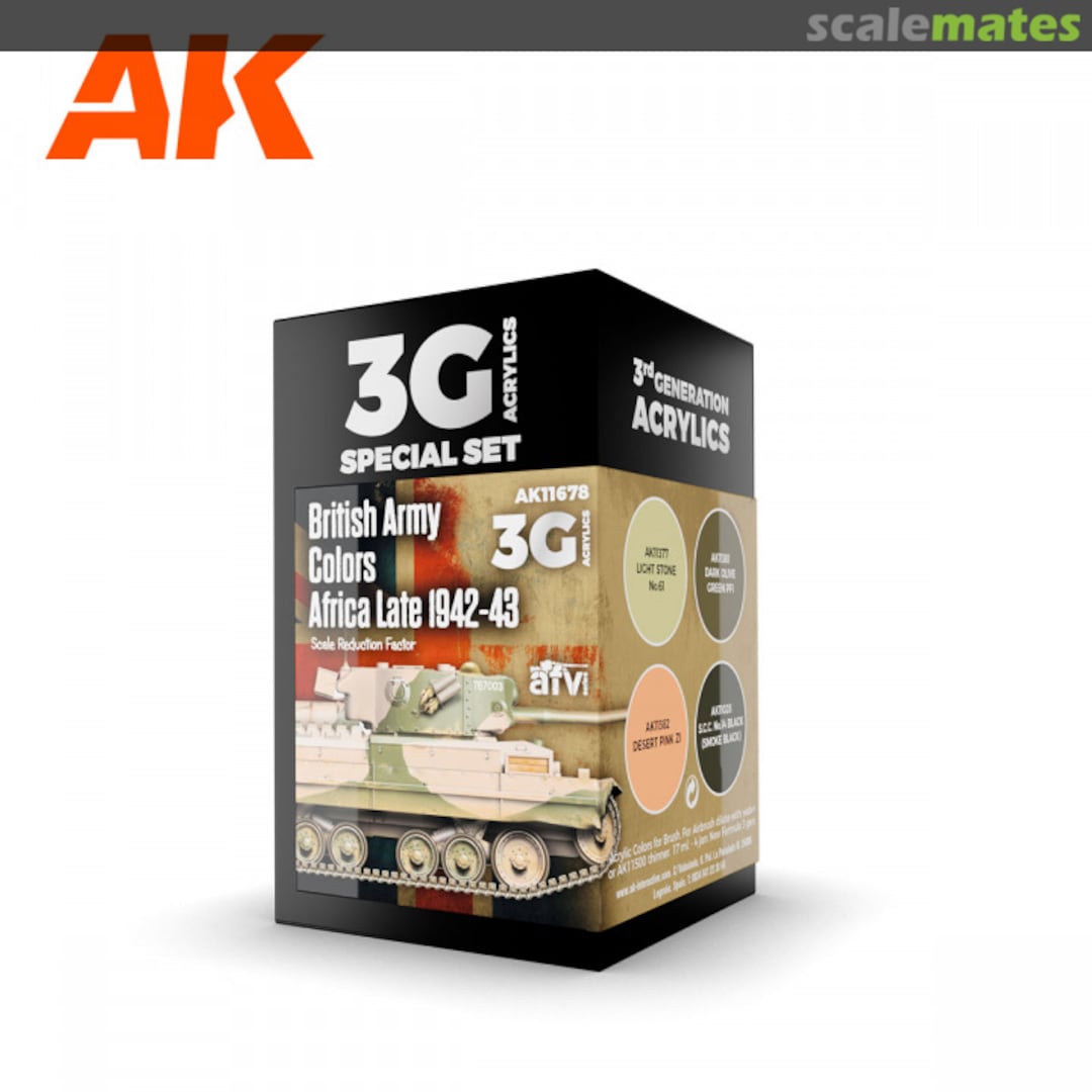 Boxart British Army Colors Africa Late 1942-43 AK 3rd Generation - AFV Boxart British Army Colors Africa Late 1942-43 AK 3rd Generation - AFV