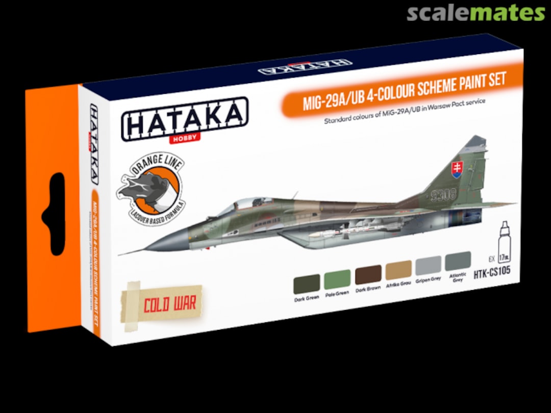 Boxart MiG-29A/UB 4-colour scheme paint set HTK-CS105 Hataka Hobby Orange Line Boxart MiG-29A/UB 4-colour scheme paint set HTK-CS105 Hataka Hobby Orange Line