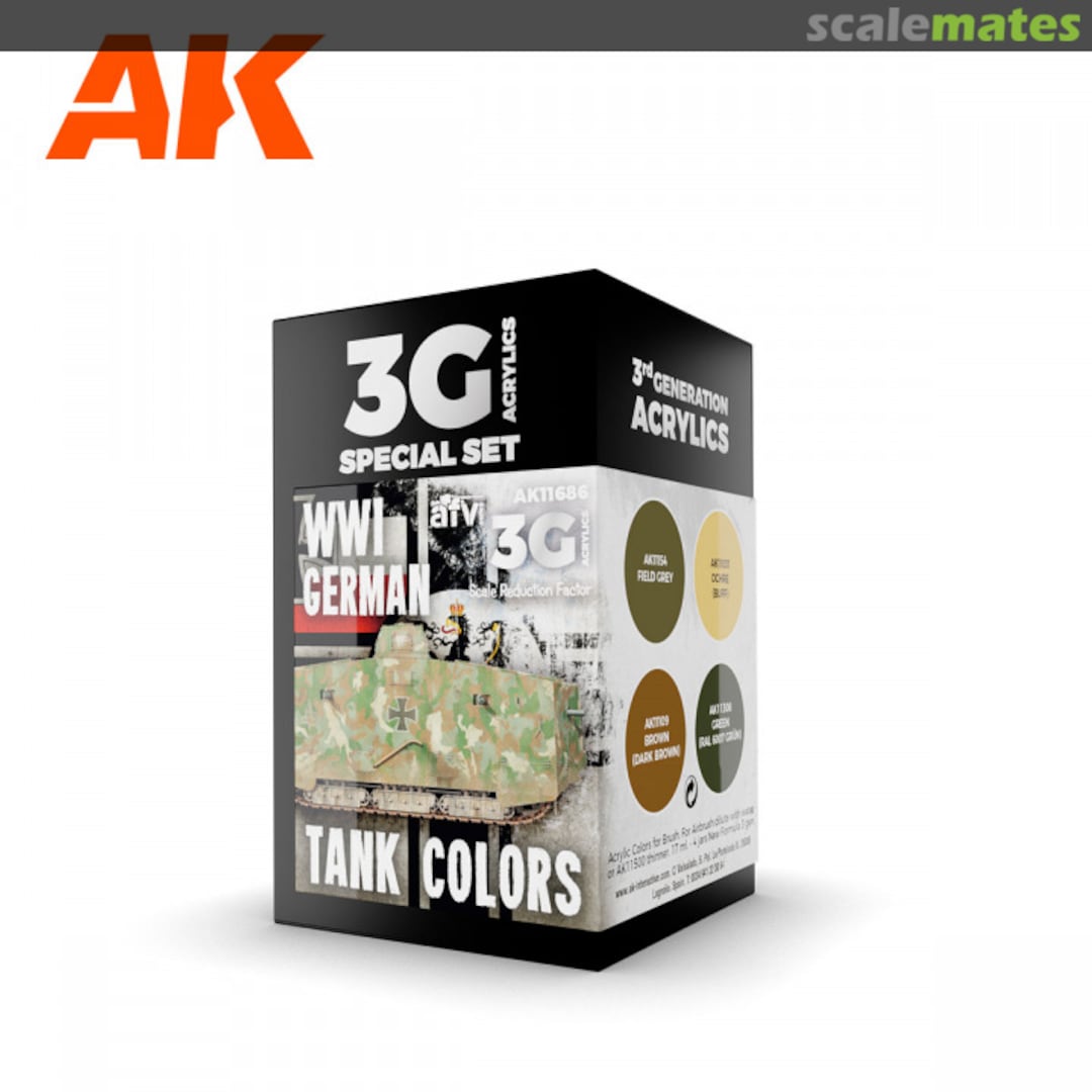 Boxart WWI German Tank Colors  AK 3rd Generation - AFV
