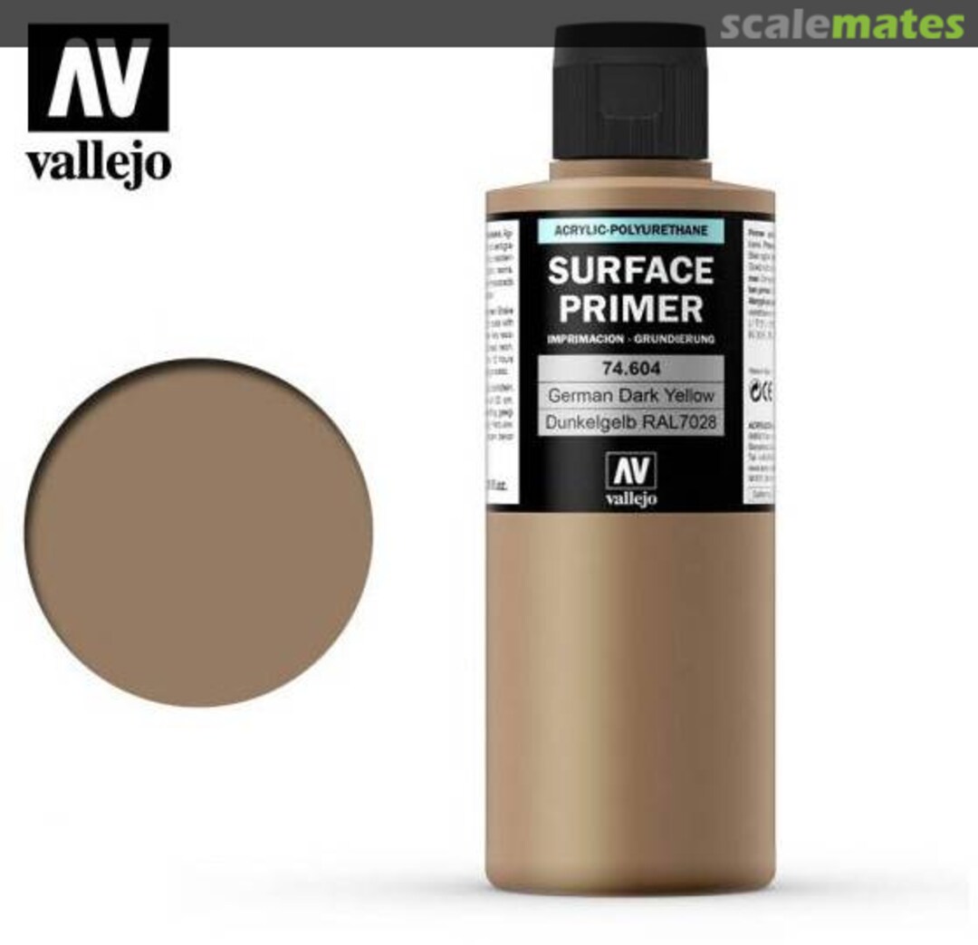 Boxart German Dark Yellow - RAL 7028 74.604 Vallejo Surface Primer Boxart German Dark Yellow - RAL 7028 74.604 Vallejo Surface Primer