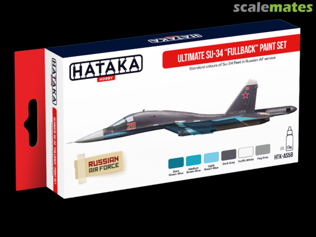 Boxart Ultimate Su-34 „Fullback” paint set HTK-AS58 Hataka Hobby Red Line