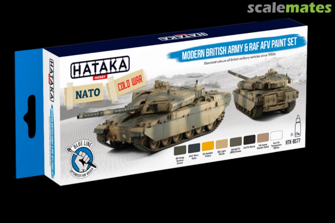 Boxart Modern British Army & RAF AFV paint set HTK-BS77 Hataka Hobby Blue Line Boxart Modern British Army & RAF AFV paint set HTK-BS77 Hataka Hobby Blue Line