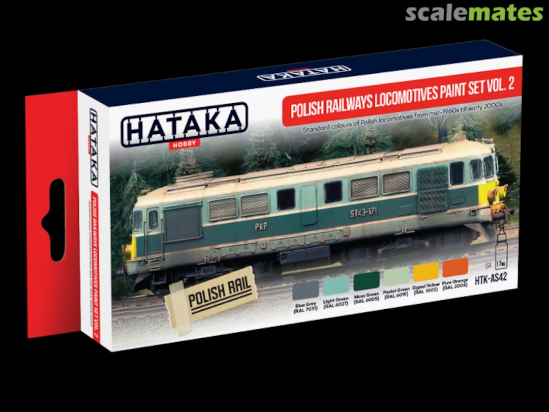 Boxart Polish Railways locomotives paint set vol. 2 HTK-AS42 Hataka Hobby Red Line