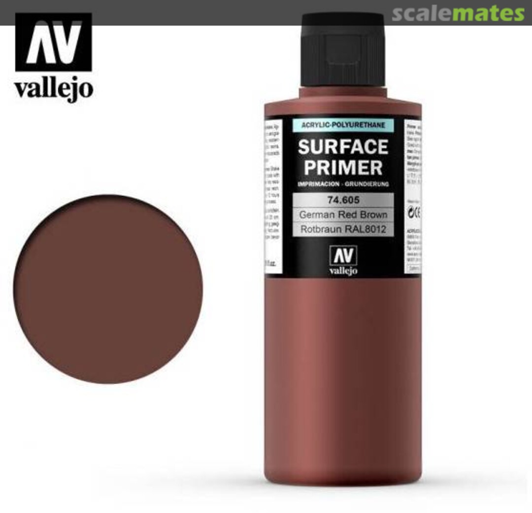 Boxart German Red Brown - Rotbraun RAL 8012 74.605 Vallejo Surface Primer Boxart German Red Brown - Rotbraun RAL 8012 74.605 Vallejo Surface Primer