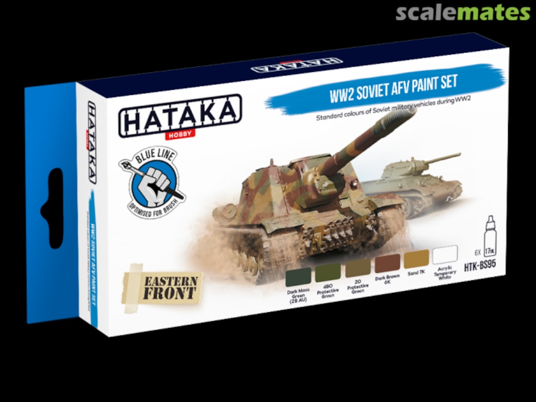 Boxart WW2 Soviet AFV paint set HTK-BS95 Hataka Hobby Blue Line Boxart WW2 Soviet AFV paint set HTK-BS95 Hataka Hobby Blue Line