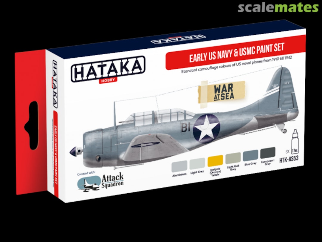 Boxart Early US Navy & USMC paint set HTK-AS53 Hataka Hobby Red Line Boxart Early US Navy & USMC paint set HTK-AS53 Hataka Hobby Red Line