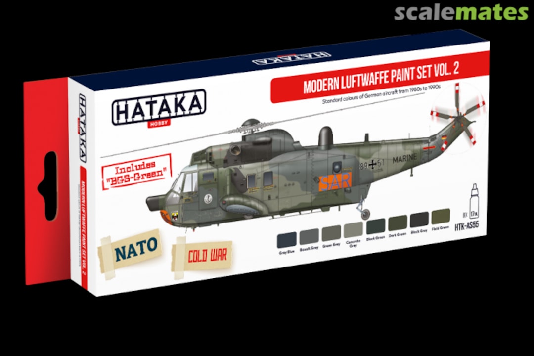 Boxart Modern Luftwaffe paint set vol. 2 HTK-AS55 Hataka Hobby Red Line Boxart Modern Luftwaffe paint set vol. 2 HTK-AS55 Hataka Hobby Red Line