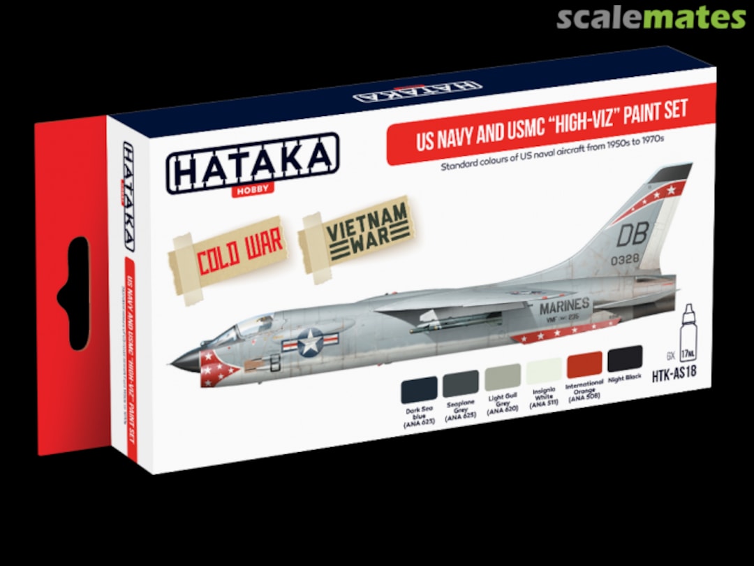 Boxart US Navy and USMC „high-viz” Paint Set HTK-AS18 Hataka Hobby Red Line Boxart US Navy and USMC „high-viz” Paint Set HTK-AS18 Hataka Hobby Red Line