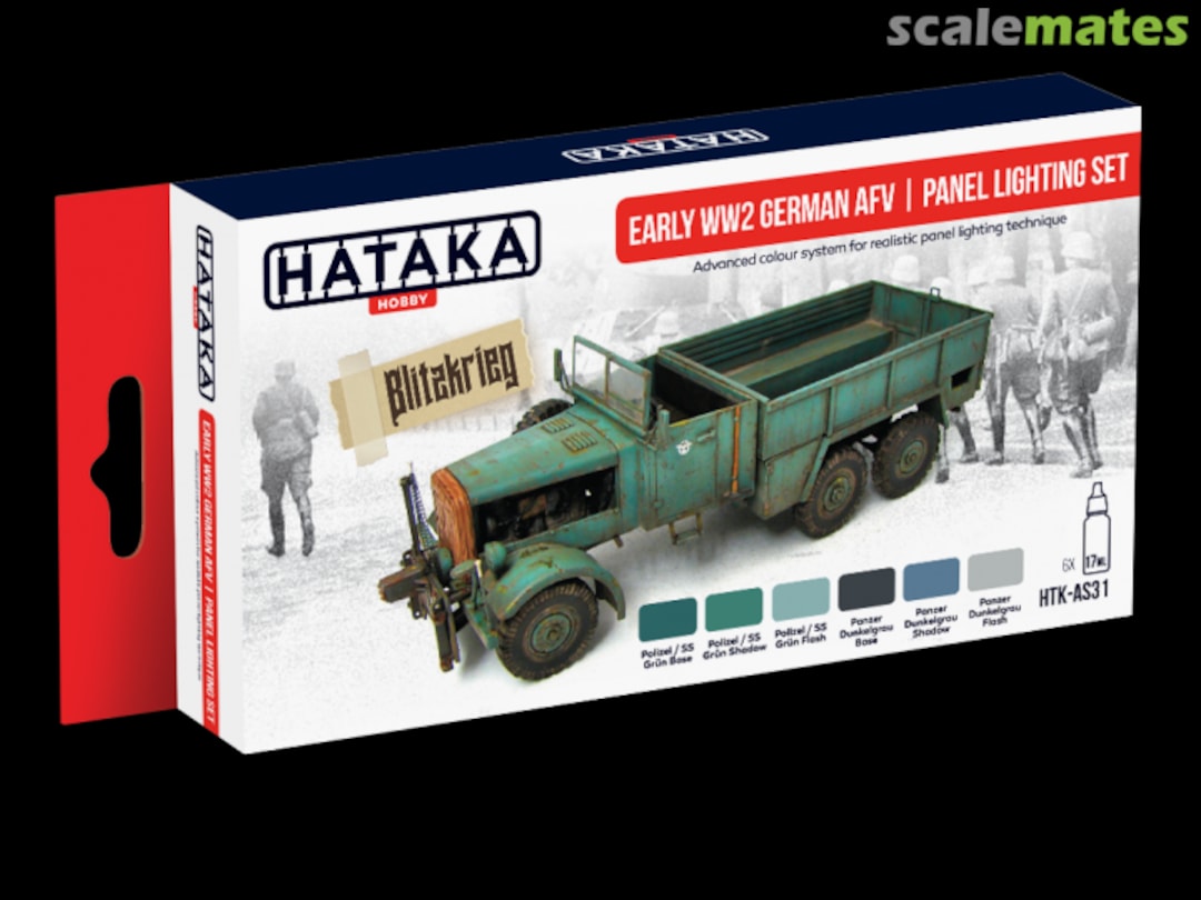 Boxart Early WW2 German AFV | panel lighting set HTK-AS31 Hataka Hobby Red Line