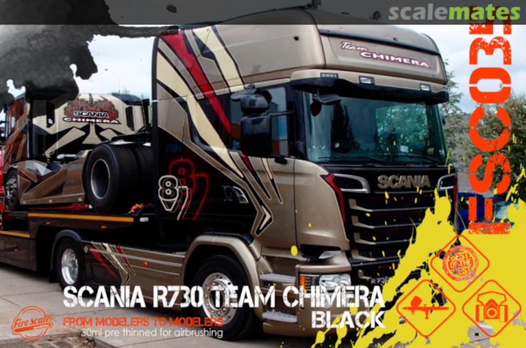 Boxart Scania R730 Black  Fire Scale Colors