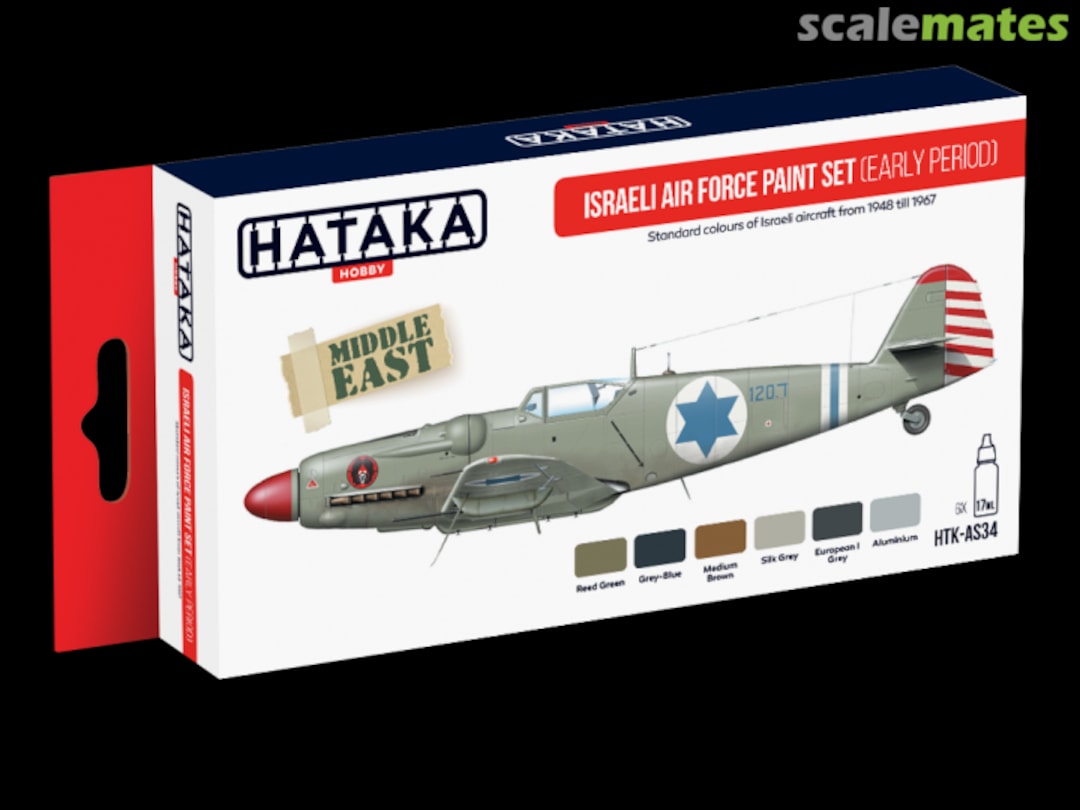 Boxart Israeli Air Force paint set (early period) HTK-AS34 Hataka Hobby Red Line